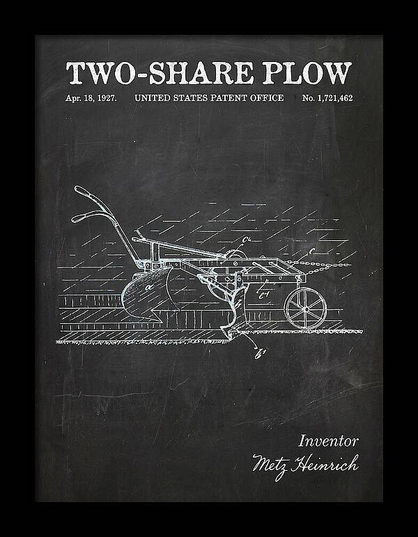 Two Share Plow Chalkboard Patent Us1721462a