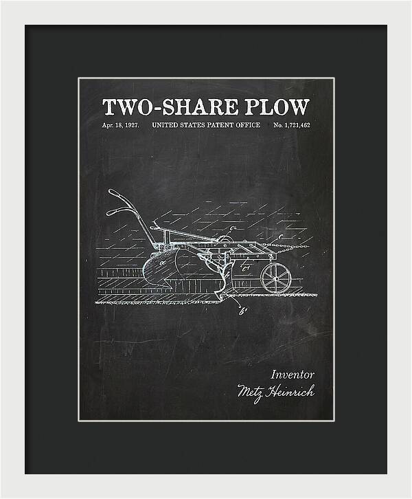 Two Share Plow Chalkboard Patent Us1721462a
