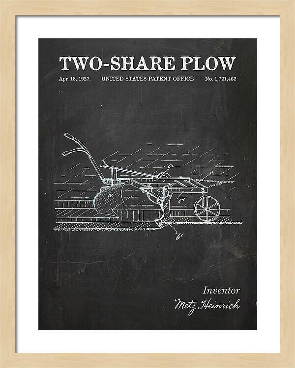 Two Share Plow Chalkboard Patent Us1721462a