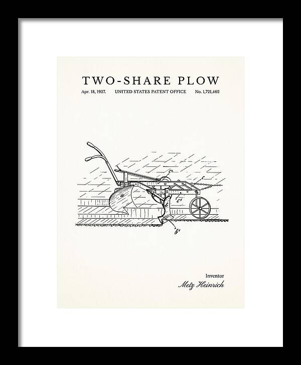 Two Share Plow Minimalist Patent Us1721462a