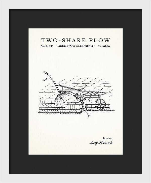 Two Share Plow Minimalist Patent Us1721462a