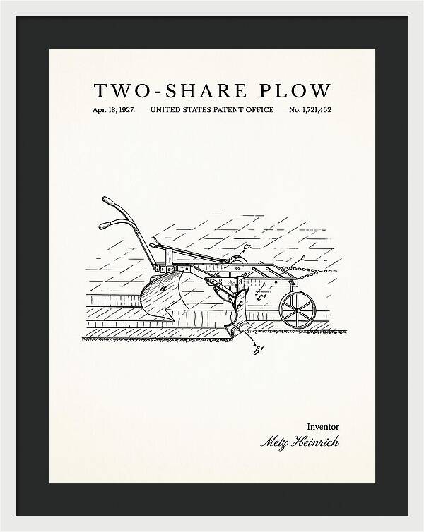 Two Share Plow Minimalist Patent Us1721462a