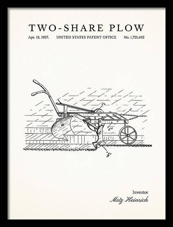 Two Share Plow Minimalist Patent Us1721462a