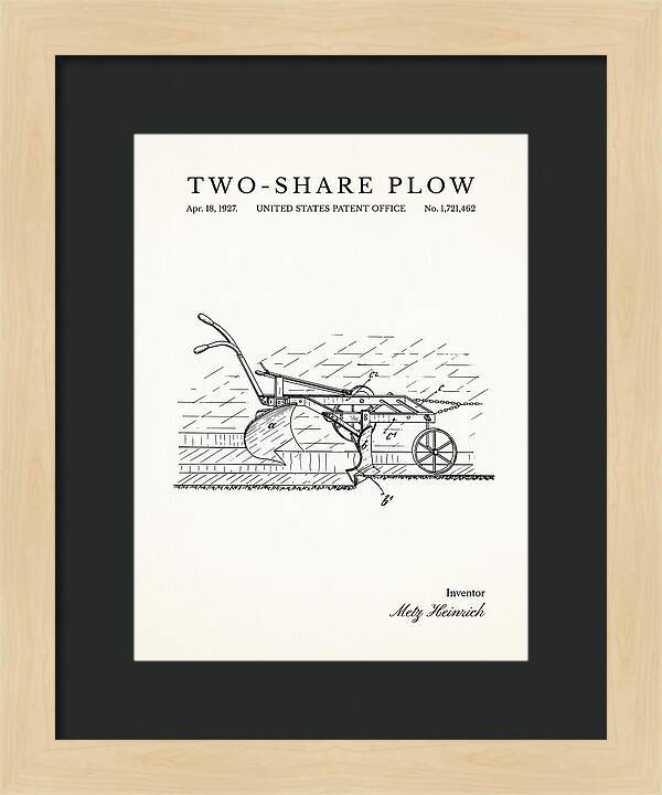 Two Share Plow Minimalist Patent Us1721462a
