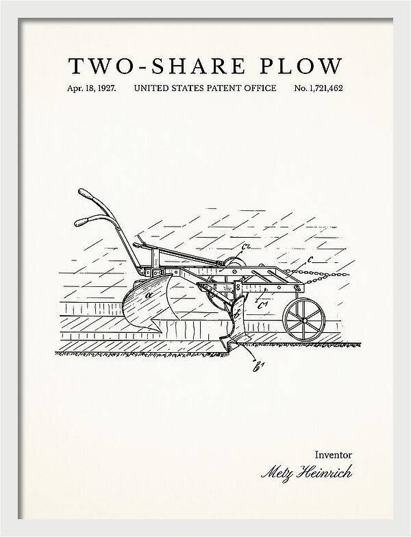 Two Share Plow Minimalist Patent Us1721462a
