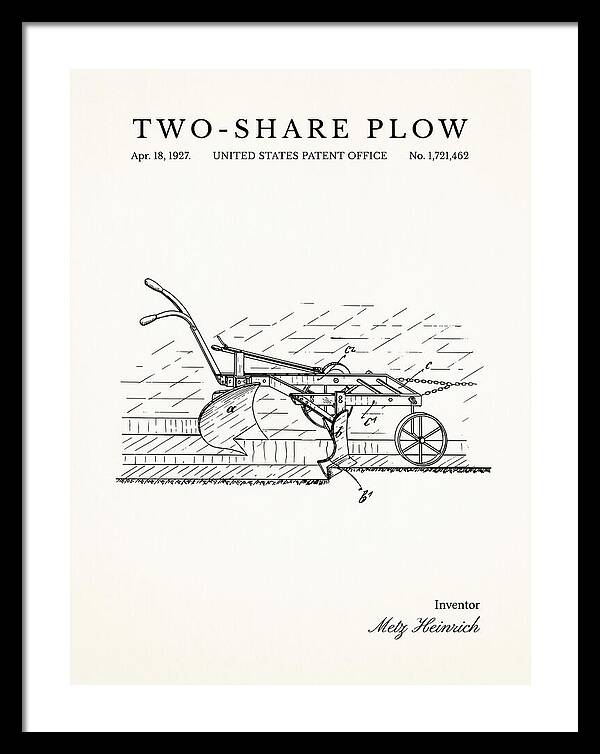 Two Share Plow Minimalist Patent Us1721462a