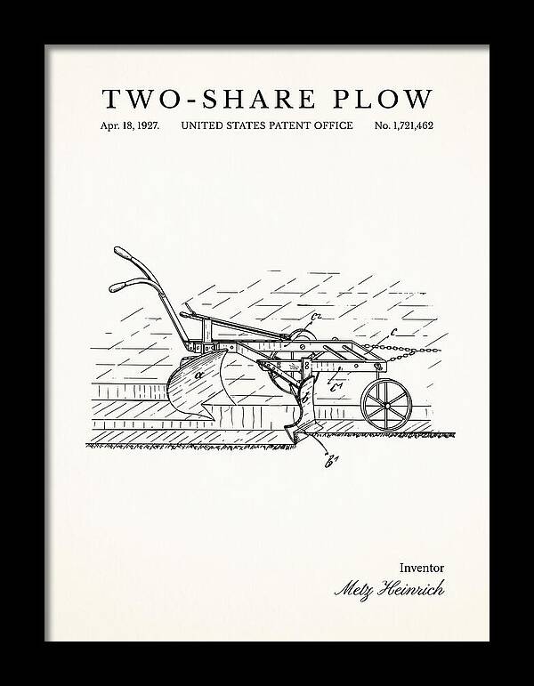 Two Share Plow Minimalist Patent Us1721462a