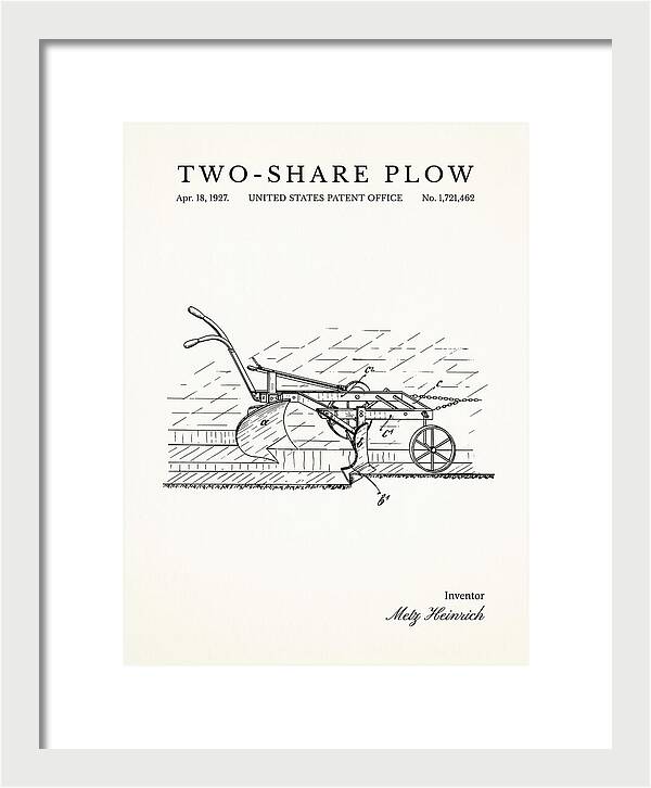 Two Share Plow Minimalist Patent Us1721462a