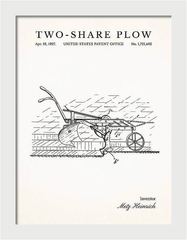 Two Share Plow Minimalist Patent Us1721462a
