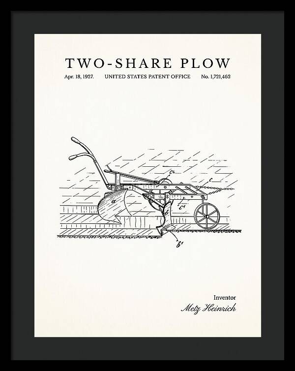 Two Share Plow Minimalist Patent Us1721462a