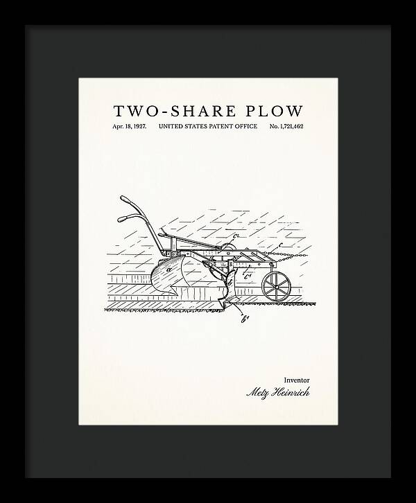 Two Share Plow Minimalist Patent Us1721462a