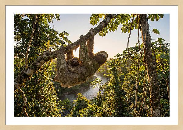 Twotoed Sloth With Baby