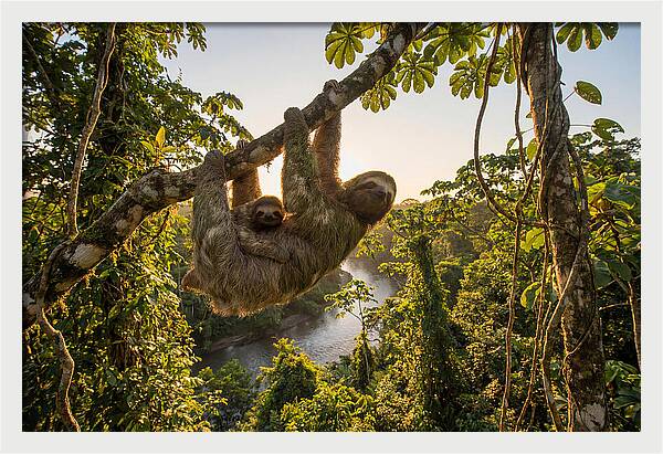 Twotoed Sloth With Baby