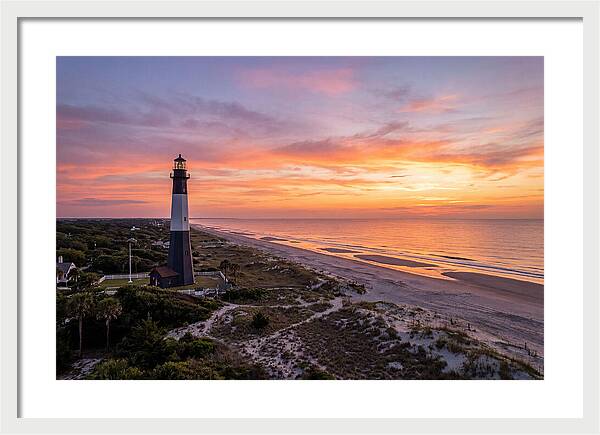 Tybee Island Lighthouse At Sunset