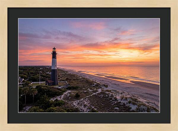 Tybee Island Lighthouse At Sunset