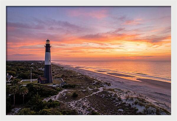 Tybee Island Lighthouse At Sunset