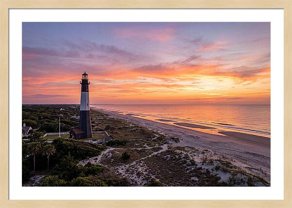 Tybee Island Lighthouse At Sunset