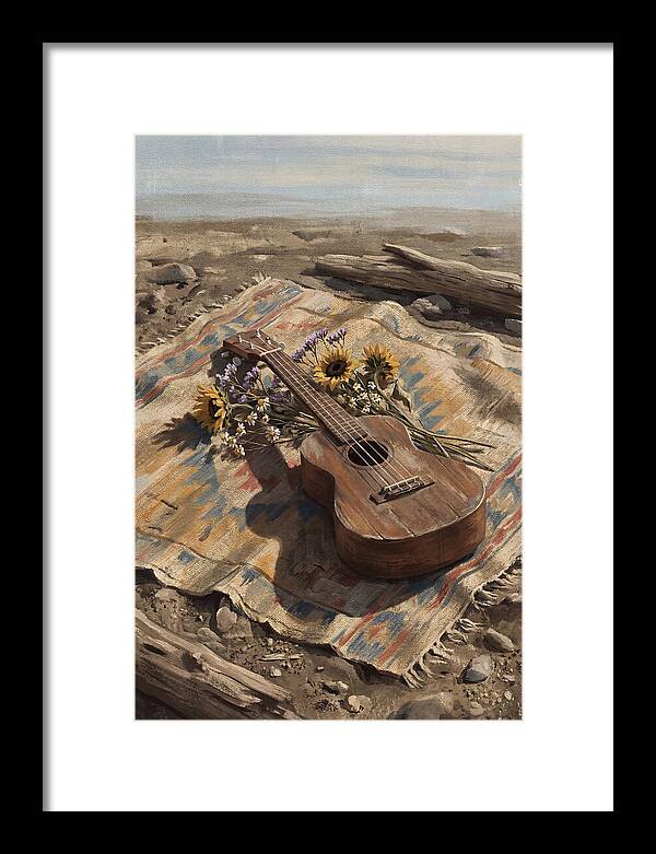 Ukulele Surrounded By Nature