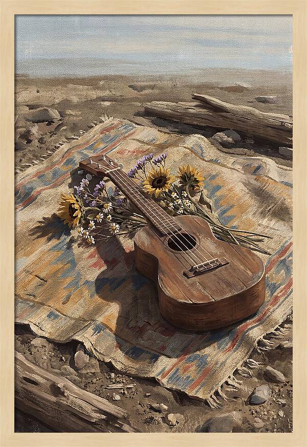 Ukulele Surrounded By Nature