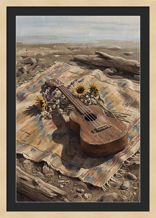 Ukulele Surrounded By Nature