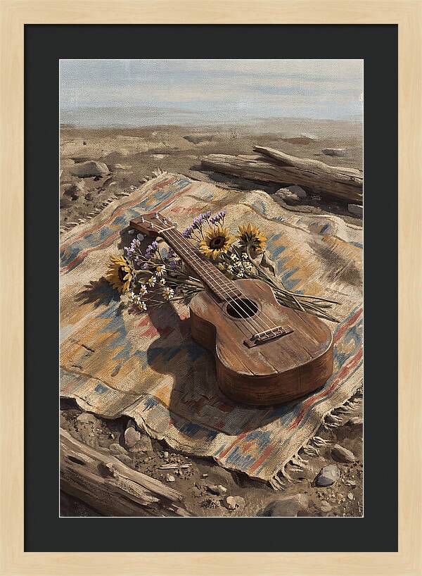 Ukulele Surrounded By Nature