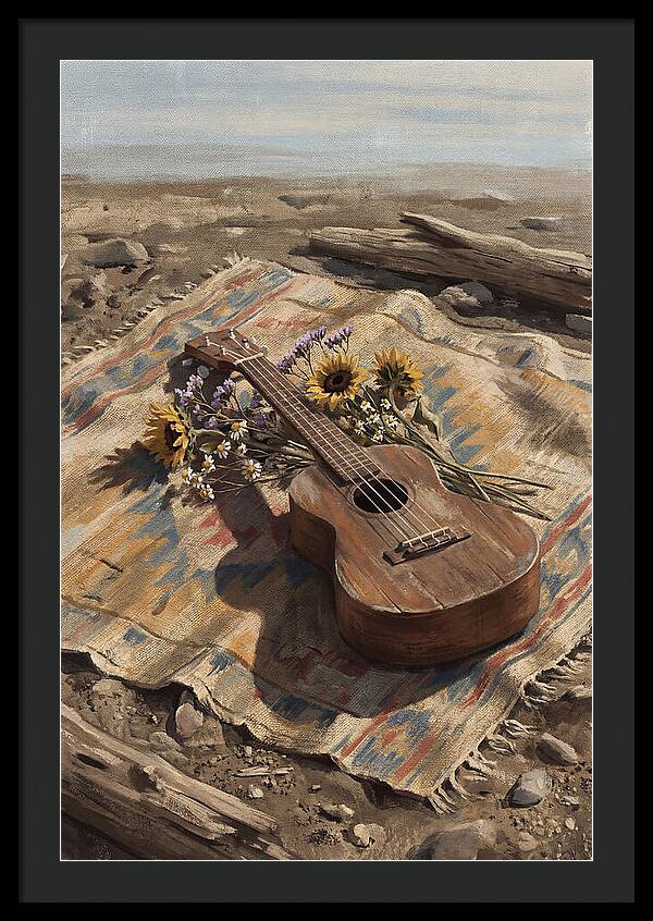 Ukulele Surrounded By Nature