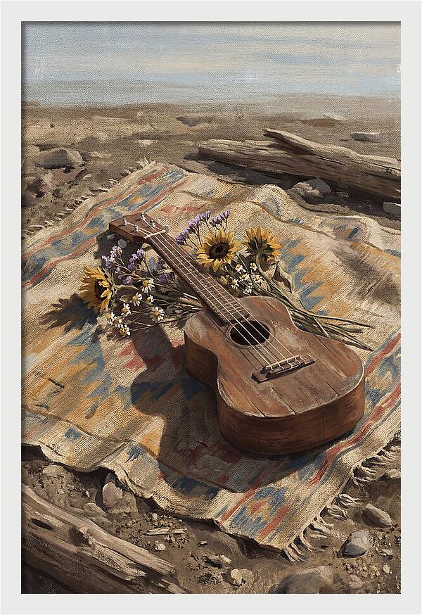 Ukulele Surrounded By Nature