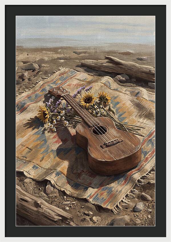 Ukulele Surrounded By Nature