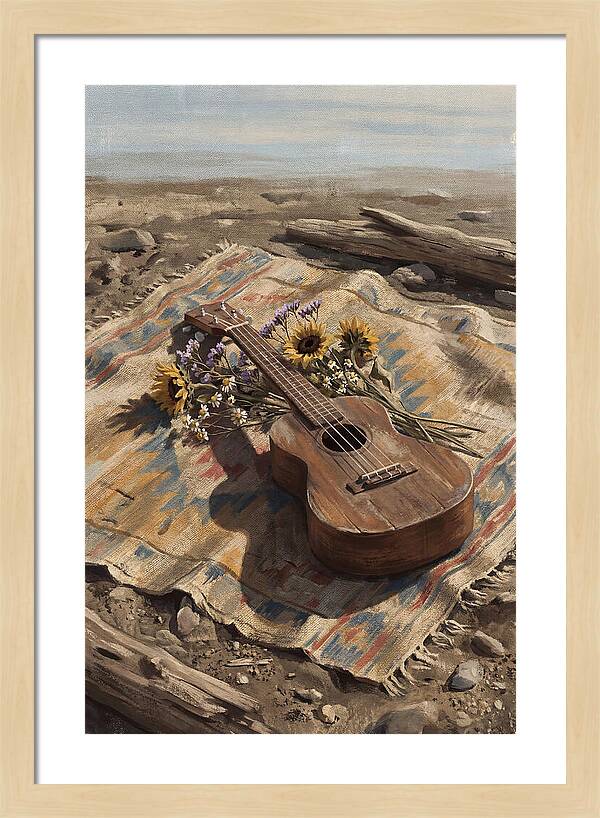 Ukulele Surrounded By Nature