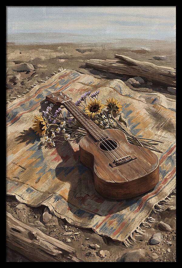 Ukulele Surrounded By Nature