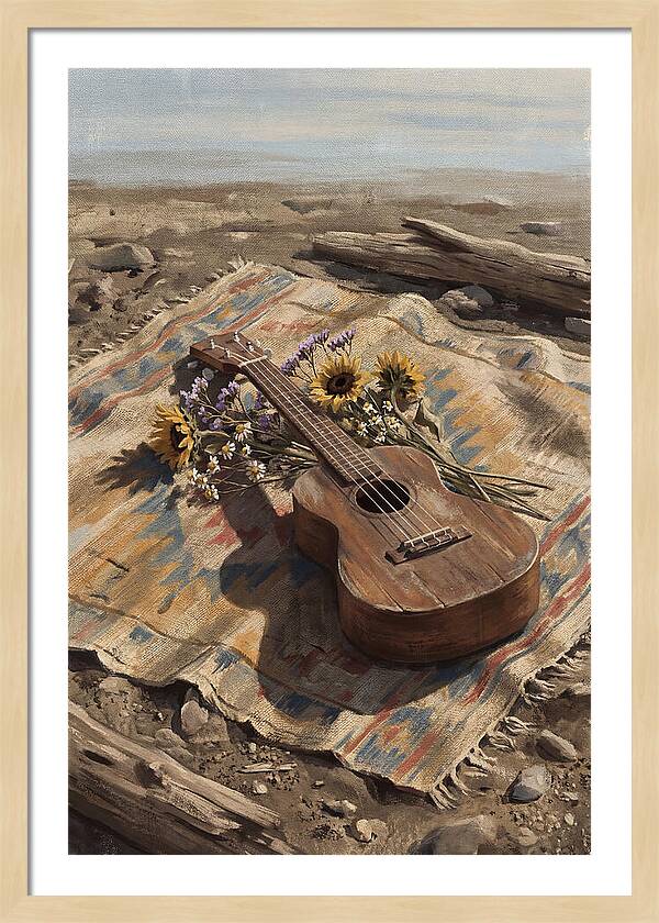 Ukulele Surrounded By Nature