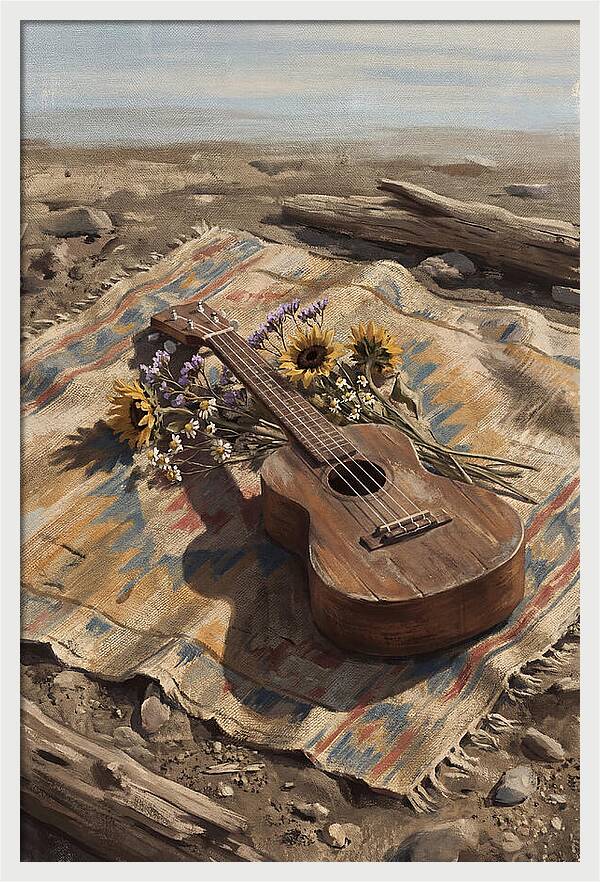 Ukulele Surrounded By Nature