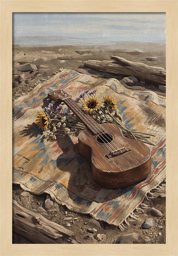 Ukulele Surrounded By Nature