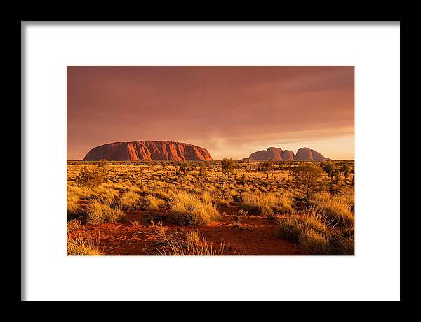 Uluru And Kata Tjuta At Golden Hour