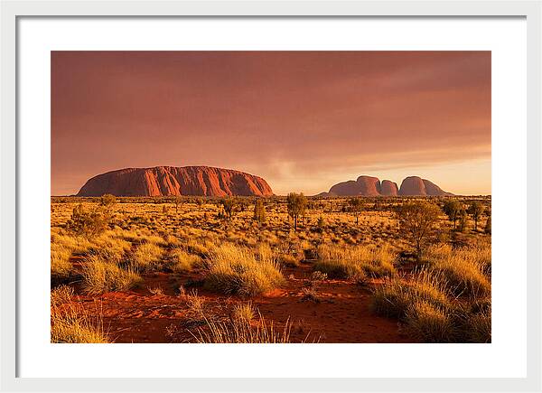 Uluru And Kata Tjuta At Golden Hour