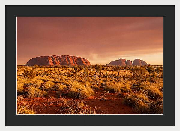 Uluru And Kata Tjuta At Golden Hour