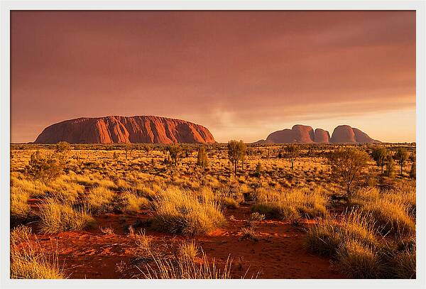 Uluru And Kata Tjuta At Golden Hour