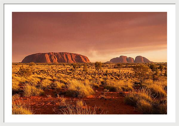Uluru And Kata Tjuta At Golden Hour