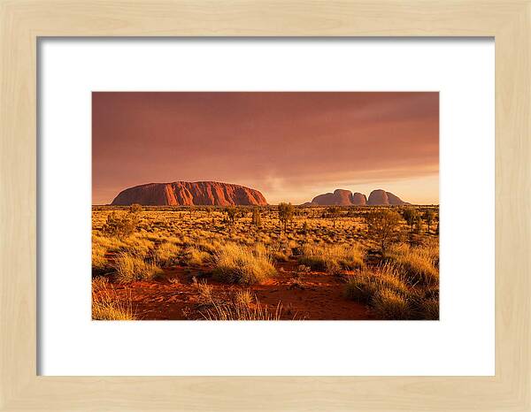 Uluru And Kata Tjuta At Golden Hour