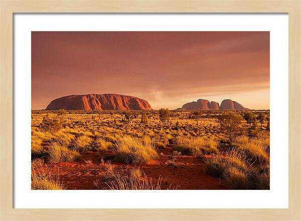 Uluru And Kata Tjuta At Golden Hour