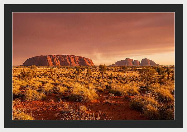 Uluru And Kata Tjuta At Golden Hour