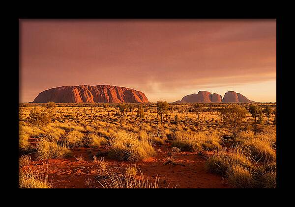 Uluru And Kata Tjuta At Golden Hour