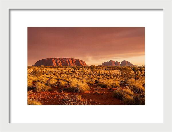 Uluru And Kata Tjuta At Golden Hour