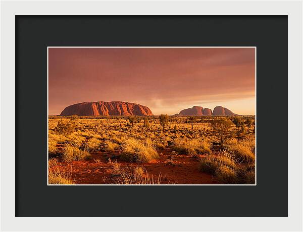 Uluru And Kata Tjuta At Golden Hour