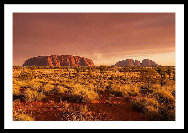 Uluru And Kata Tjuta At Golden Hour