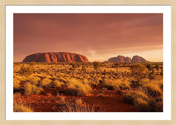 Uluru And Kata Tjuta At Golden Hour
