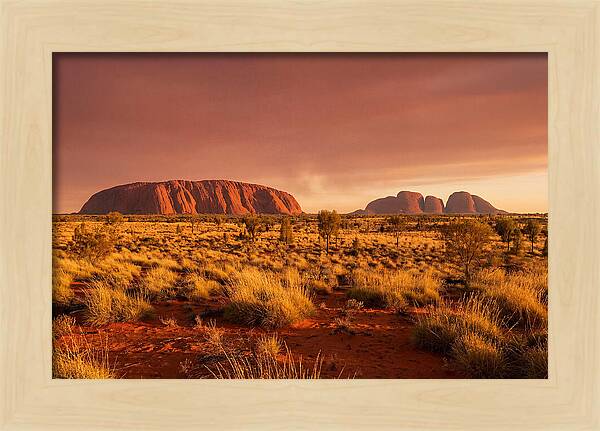 Uluru And Kata Tjuta At Golden Hour