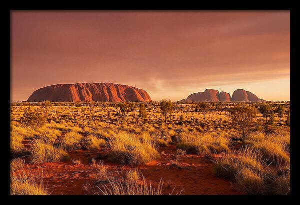 Uluru And Kata Tjuta At Golden Hour