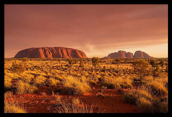 Uluru And Kata Tjuta At Golden Hour
