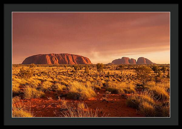 Uluru And Kata Tjuta At Golden Hour